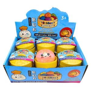 DUMPLING BUN SQUISHY TOYS RAINBOW MYSTERY 12PCS (AQUA GLITTER)