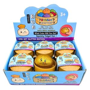 DUMPLING BUN SQUISHY TOYS RAINBOW MYSTERY 12PCS (GLITTER/METALLIC)