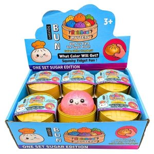 DUMPLING BUN SQUISHY TOYS RAINBOW MYSTERY 12PCS (FANCY GLITTER)