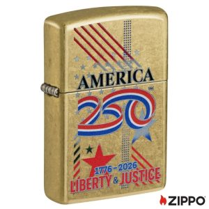 ZIPPO LIGHTER - AMERICA 250 ($29.95) (47287) BRASS