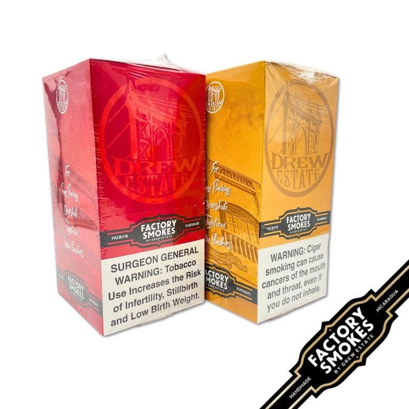 DREW ESTATE FACTORY SMOKES COMBO DISPLAY - RED & CREAMY SMOOTH 5/3 PACKS X2 BOXES - Image 3