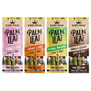 KING PALM LEAF FLAVORED 1G MINI ROLLS 10/2 PACKS [2 FOR $1.99]