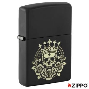 ZIPPO LIGHTER - SKULL WITH CROWN DESIGN ($25.95)
