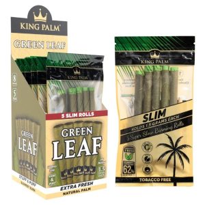 KING PALM GREEN LEAF 1.5G SLIM ROLLS 8/5 PACKS
