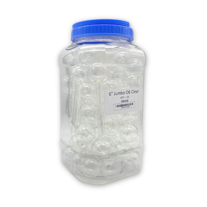 OIL BURNER 6" JUMBO OB CLEAR JAR 50PCS (OBJ228)