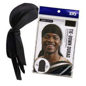 ZIQ TIE-DOWN DURAG 12PCS (BLACK)
