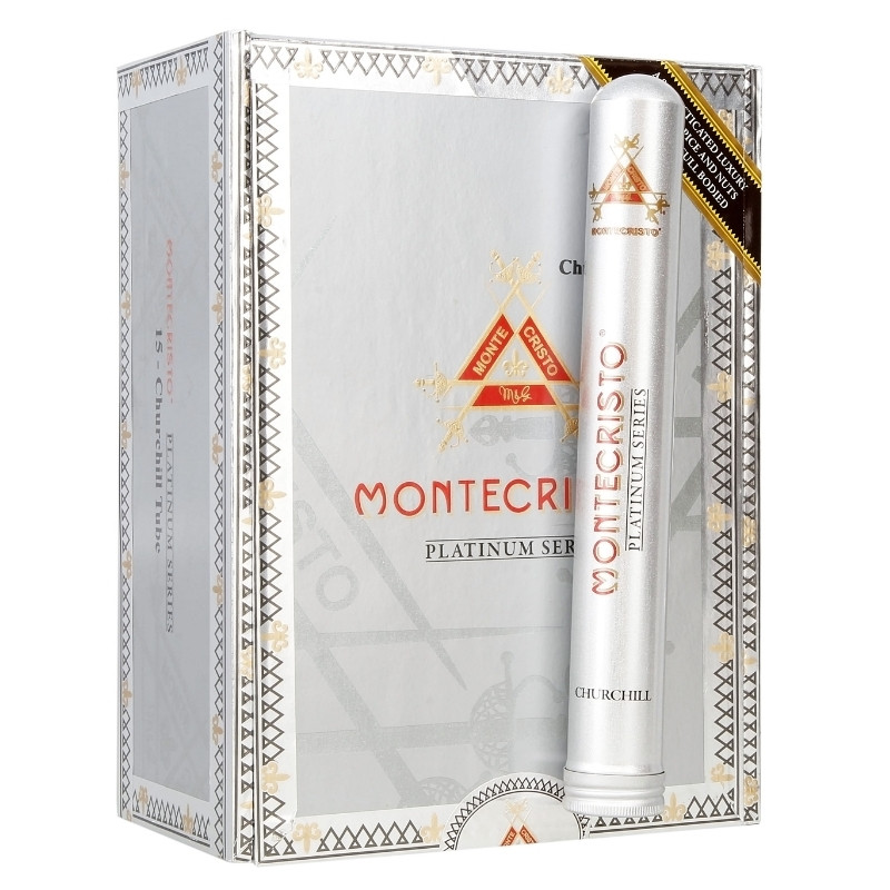 MONTECRISTO PLATINUM CHURCHILL TUBE 7X50 CIGARS 15PCS - Image 2