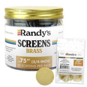 RANDYS BRASS SCREENS .750" (3/4 INCH) 20 SCREENS PER PACK