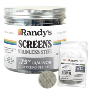 RANDYS SCREENS STAINLESS .750" (3/4 INCH) 20 SCREENS PER PACK