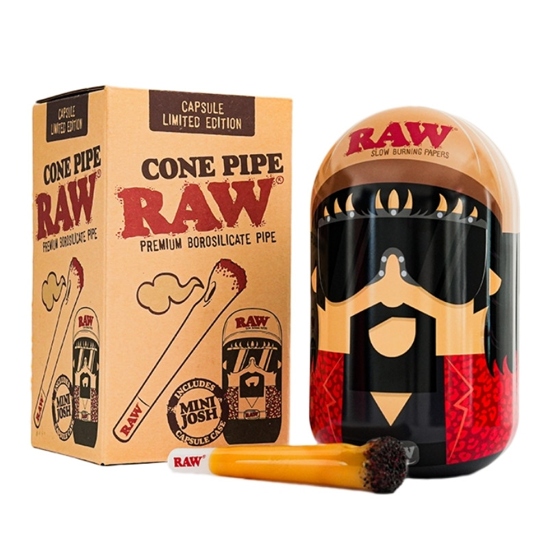 RAW CONE 5" HAND PIPE + COLLECTABLE TIN - MINI JOSH