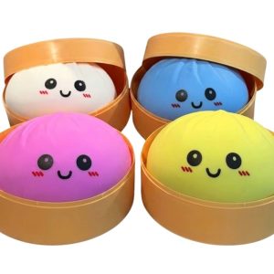 DUMPLING BUN SOLID COLORS SQUISHY TOYS MOCHI MALRANG 4PCS [BIG SIZE 6"]