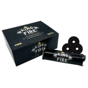 KING OF FIRE PREMIUM QUALITY CHARCOAL 40MM 100PCS