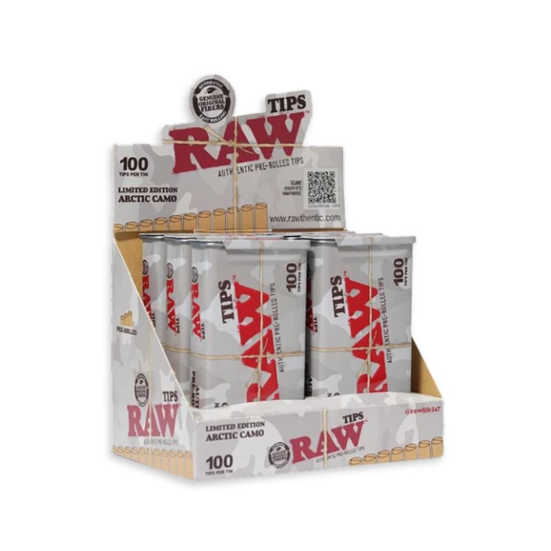 RAW ARCTIC CAMO PREROLLED TIPS 6/100PCS