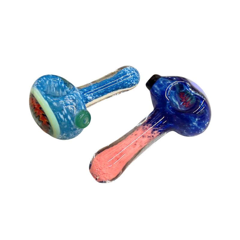 GLASS SPOON PIPE 4" (MIX COLORS) 2PCS