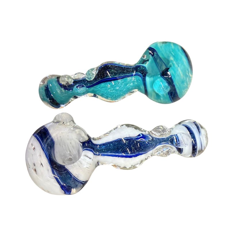 GLASS SPOON PIPE 4" (MIX COLORS) 2PCS