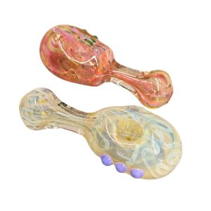 GLASS SPOON PIPE 4" (MIX COLORS) 2PCS