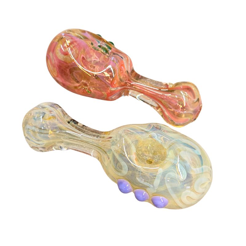 GLASS SPOON PIPE 4" (MIX COLORS) 2PCS