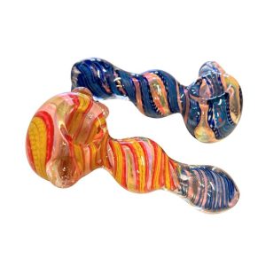 GLASS SPOON PIPE 4" (MIX COLORS) 2PCS