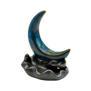 FUJIMA CRESCENT MOON BACKFLOW & INCENSE BURNER (4.1"X3.1"5.1") IBC58
