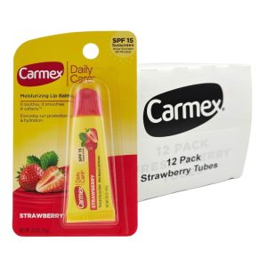 CARMEX CLASSIC LIP BALM TUBES .35OZ 12PCS (STRAWBERRY)