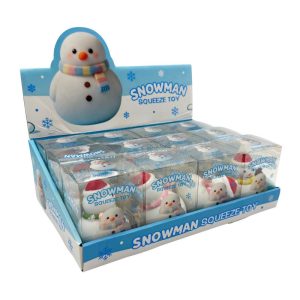 SQUEEZY TOY SOFT SNOWMAN 12PCS